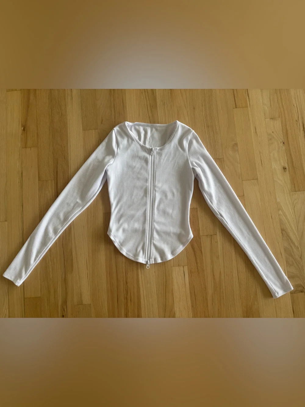 Alo Yoga White Ribbed Stardust Long Sleeve